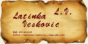 Latinka Vesković vizit kartica
